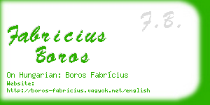 fabricius boros business card